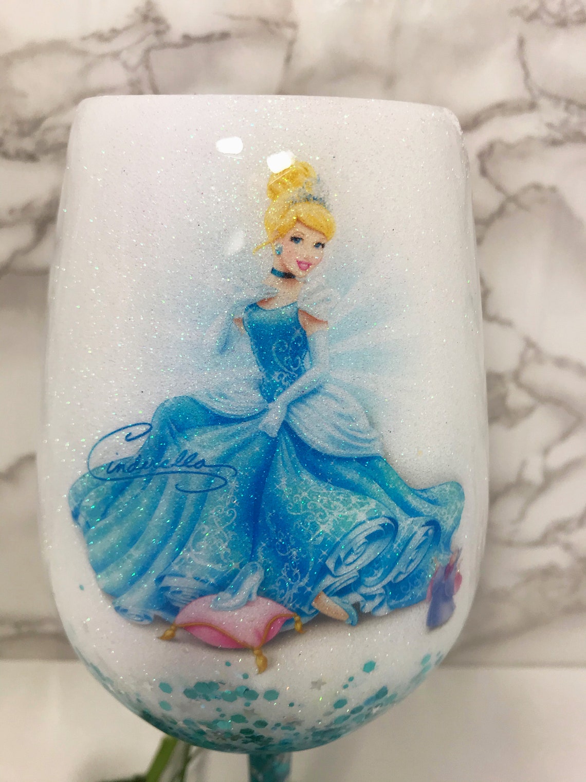 Epoxy Glittered Cinderella MakeUp Brush Holder/Wine Etsy