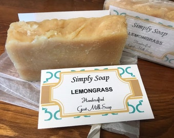 Lemongrass essential oil scented goat milk soap