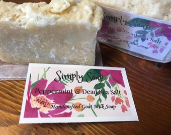 Peppermint essential oil with Dead Sea Salt goat milk soap