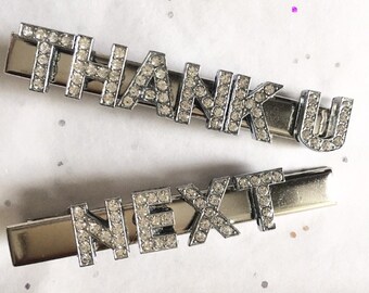 Thank u next hair clip, Ariana Grande Thank U Next Hair Clips, Thank you next custom hair clips, Thank U Next Ariana Grande Hair slides