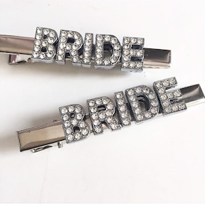 Bride Hair Clips, Bride Customised Hair clip, Bride to be accessories, Custom name hair clip, Hair clips, Custom Hair clips, Bride Hair clip