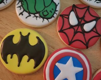 One Dozen Superhero Cookies