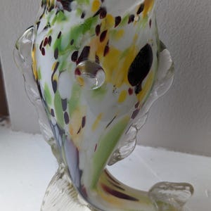 Murano vintage art glass glass fish vase