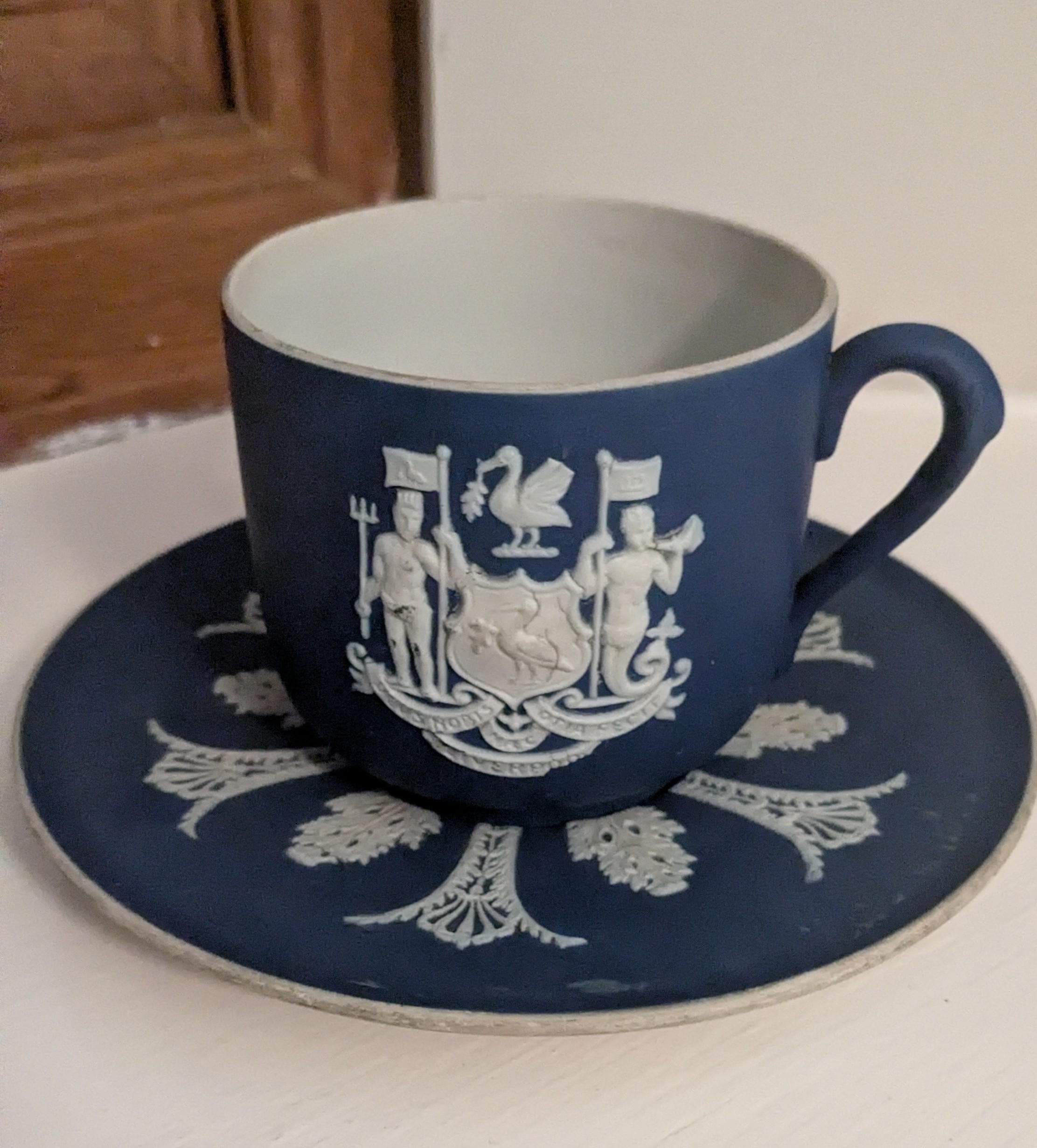 Petit Bol Adams Jasperware Style Wedgwood – Bleu, Vintage, Fait Main (M118)