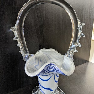 Vintage Murano glass basket