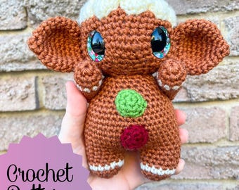 Virkmönster för amigurumi till pepparkaksgoblin - Julfantasi (PDF-mönster)