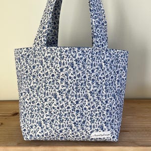 Mini Quilted Floral Tote Bag | Handmade Cottagecore Shoulder Bag | Lightweight Everyday Purse