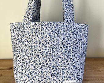 Mini Quilted Floral Tote Bag | Handmade Cottagecore Shoulder Bag | Lightweight Everyday Purse