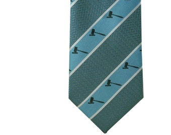 Gavel Necktie gift for lawyers, attorneys, law students, judges, paralegals