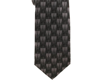 Latter-Day Saint Salt Lake Temple Tie for Men - Black and Gray