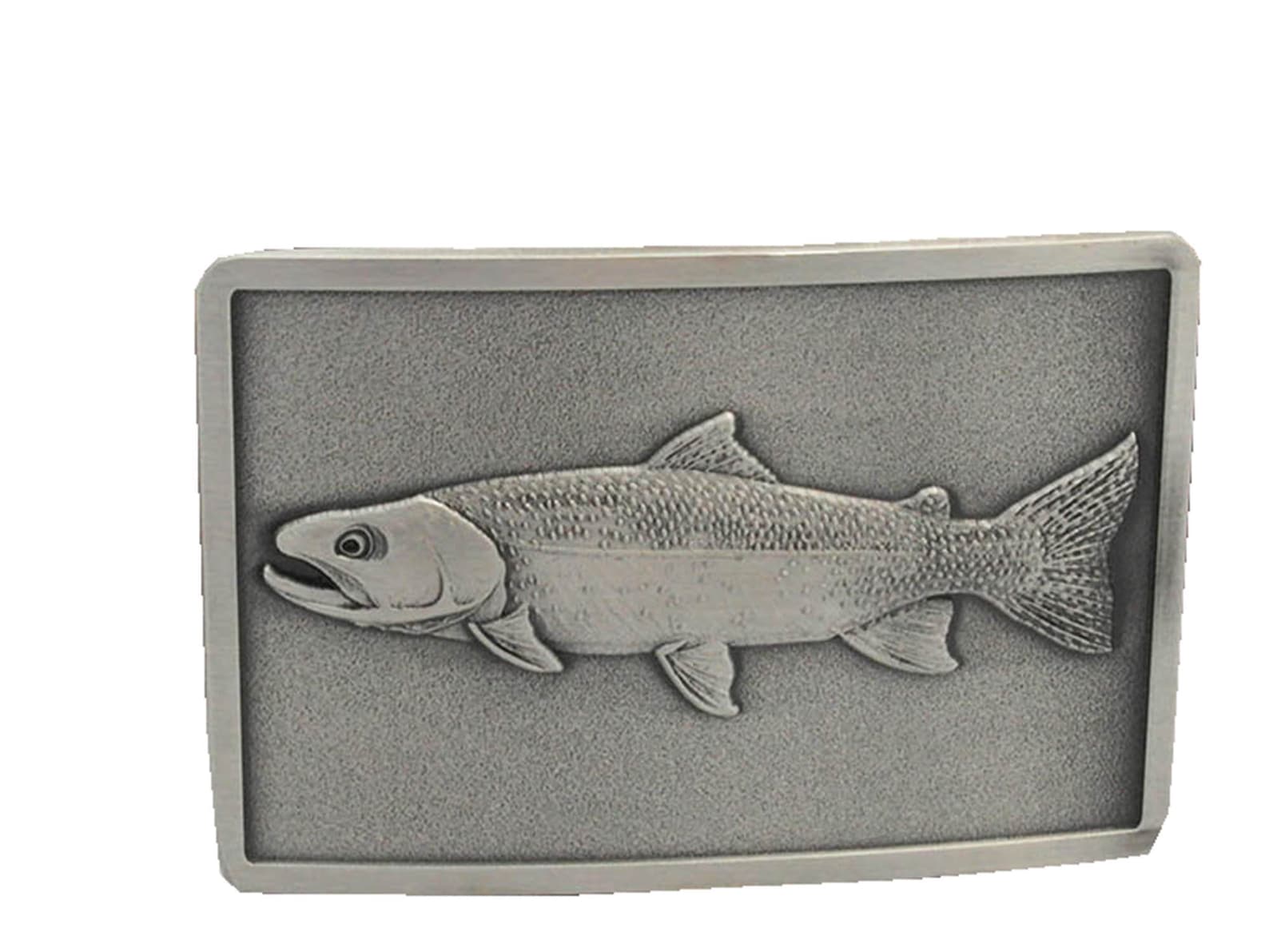 Trout Buckle With 100 Genuine Leather Belt Fishing Belt Fly Etsy