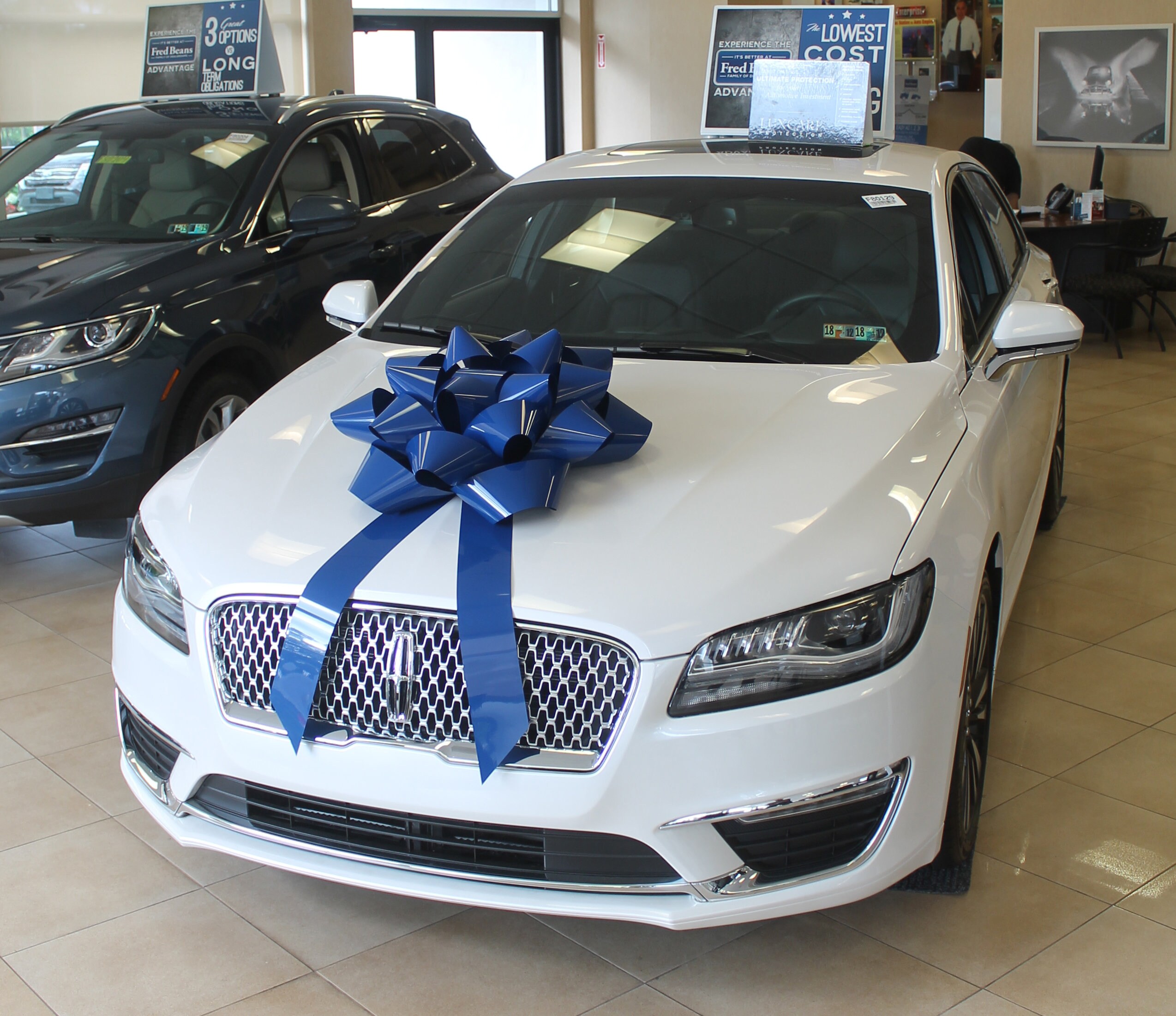 28 Big Blue Gift Bow Car Bow Made in USA Etsy