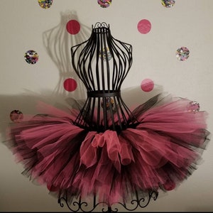 Pink and Black Tutu, Adult Tutu, Plus Size tutu, Cosplay, Hot Pink and Black Tutu