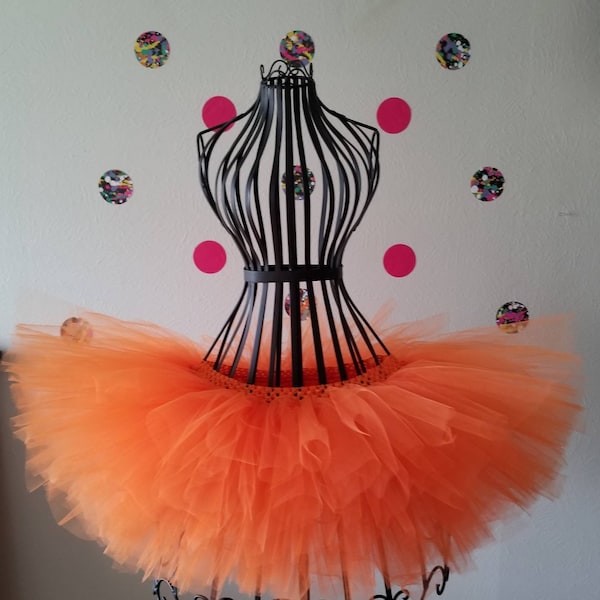 Orange Tutu, Bright Colored Tutu, Adult Tutu, Pumpkin Tutu, birthday photoshoot tutu, Adult Halloween Tutu, 12 inch tutu