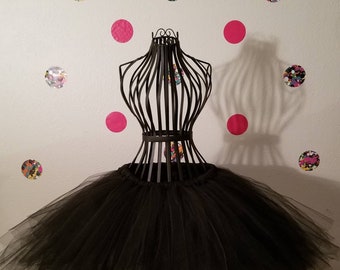 Solid Black Adult Tutu, Bachelorette tutu, Adult Tutu Skirt, Black Tulle Skirt, Plus Size tutu