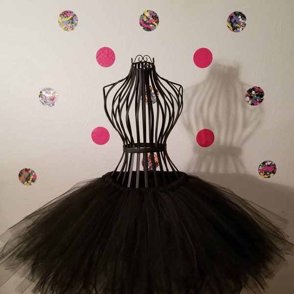 Solid Black Adult Tutu, Bachelorette tutu, Adult Tutu Skirt, Black Tulle Skirt, Plus Size tutu