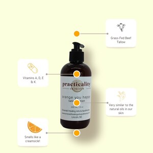 Orange You Happy Grass-fed Tallow lotion 8oz