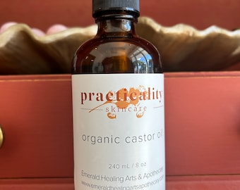 Kit de paquete de aceite de ricino orgánico / Aceite prensado en frío sin hexano, envoltura de bambú