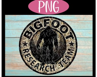 BigFoot Research Team PNG - Funny Sasquatch Logo, BigFoot, Sasquatchin, Monster, Legend, Fable, Woods, Camo, Waterslide, Sublimation, Decal
