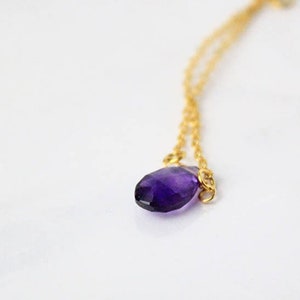 Amethyst Bracelet Minimalist Bracelet Gold Purple Bracelet For Women Gemstone Jewelry For Wife Gift Teardrop Bracelet Personalized image 1