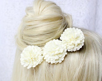 Ivory Hair Pin-up Hair Accessory for Bride - Light Flower Hairpin - Ivory Hairpin Wedding - Hair Pin - Cute Costume Jewelry for Women Gifts