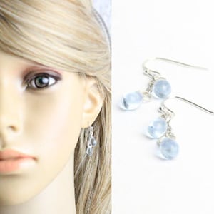 Blue Jewelry Beach Earrings for Best Friend Water Drop Ear Silver Frozen Princess Anna Jewelry Fashion Girlfriend Gift for Daughter image 1