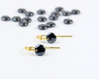 black earrings gold - dainty everyday earrings for sister - gift for her - minimalist jewelry - gothic earrings simple - mini gift under 10