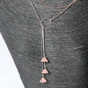 Pink Jewelry Gifts for Girlfriend Blue Layering Gift for Her Extra Long Lariat Y Necklace Silver Peach Necklace Sale Jewelry for Bridal image 1