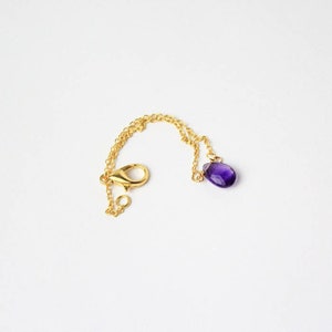 Amethyst Bracelet Minimalist Bracelet Gold Purple Bracelet For Women Gemstone Jewelry For Wife Gift Teardrop Bracelet Personalized image 3