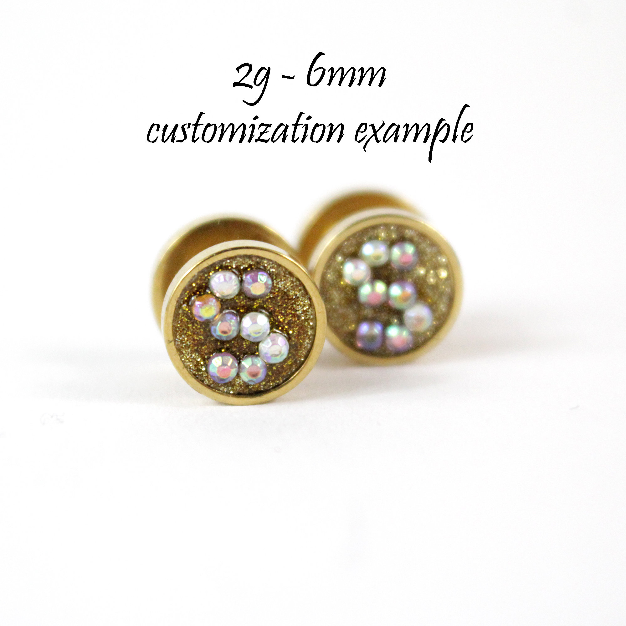 Personalized Ear Tunnel Plug Earring Bridal Stainles Steel Etsy