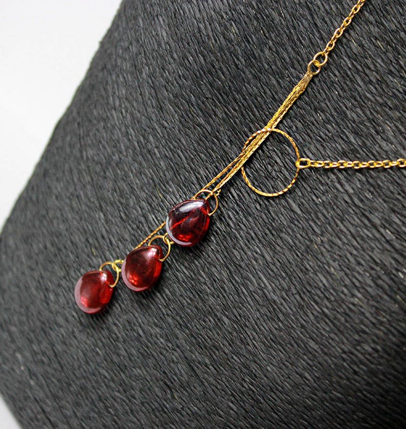 Ruby Necklace Backdrop Red Gold Jewelry for Girlfriend Birthday Gifts Layering Necklace Gold Red Necklace for Back Ruby Red Backdrop 6. Ruby Red