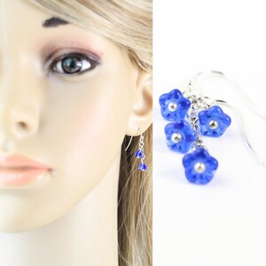 Colorful Jewelry Blue Earrings Gift for Her Tiny Drop Earrings for Women Gift under 20 Bright Blue Dangle Earrings for Mom Gift for Daughter