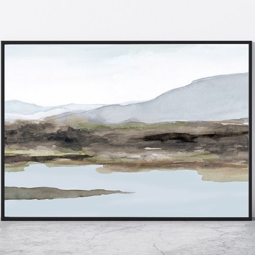 Watercolor Landscape Printable Wall Art Set of 2 Abstract Etsy