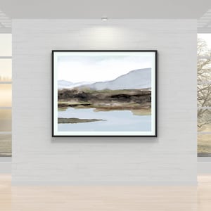 Large Abstract Neutral Landscape Hill Wall Art Printable Digital Download DIY Print Modern Watercolor Painting - Square and Rectangular