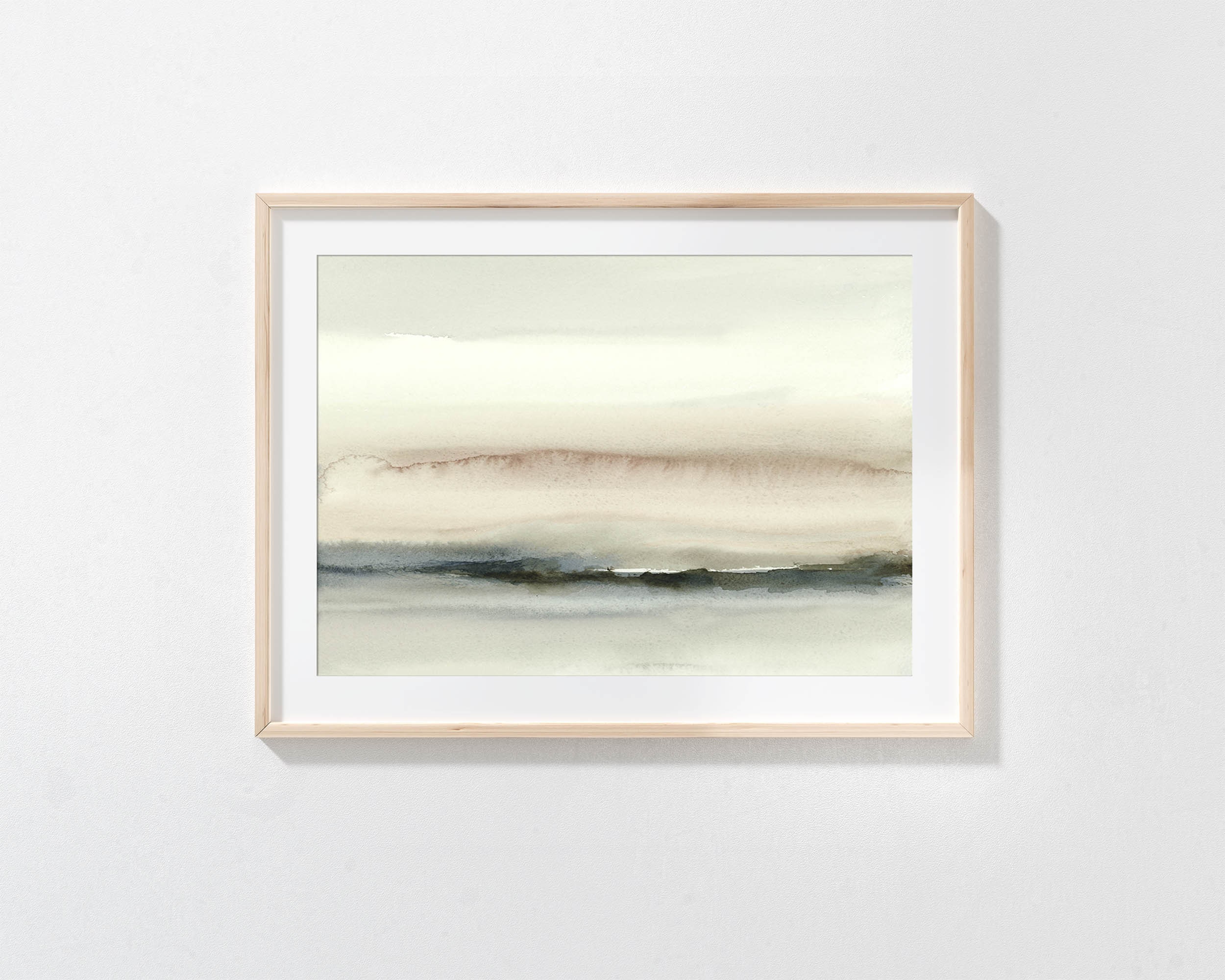 Neutral Abstract Landscape Print Watercolor Printable Wall Art Etsy