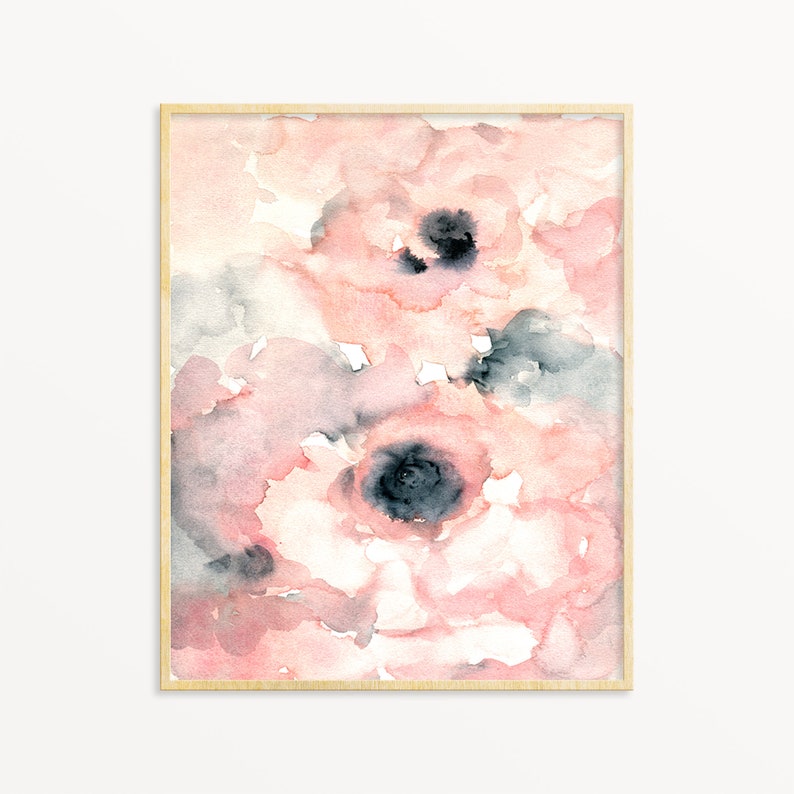 Pastel Abstract Flower Printable Wall Art Instant Download DIY Etsy