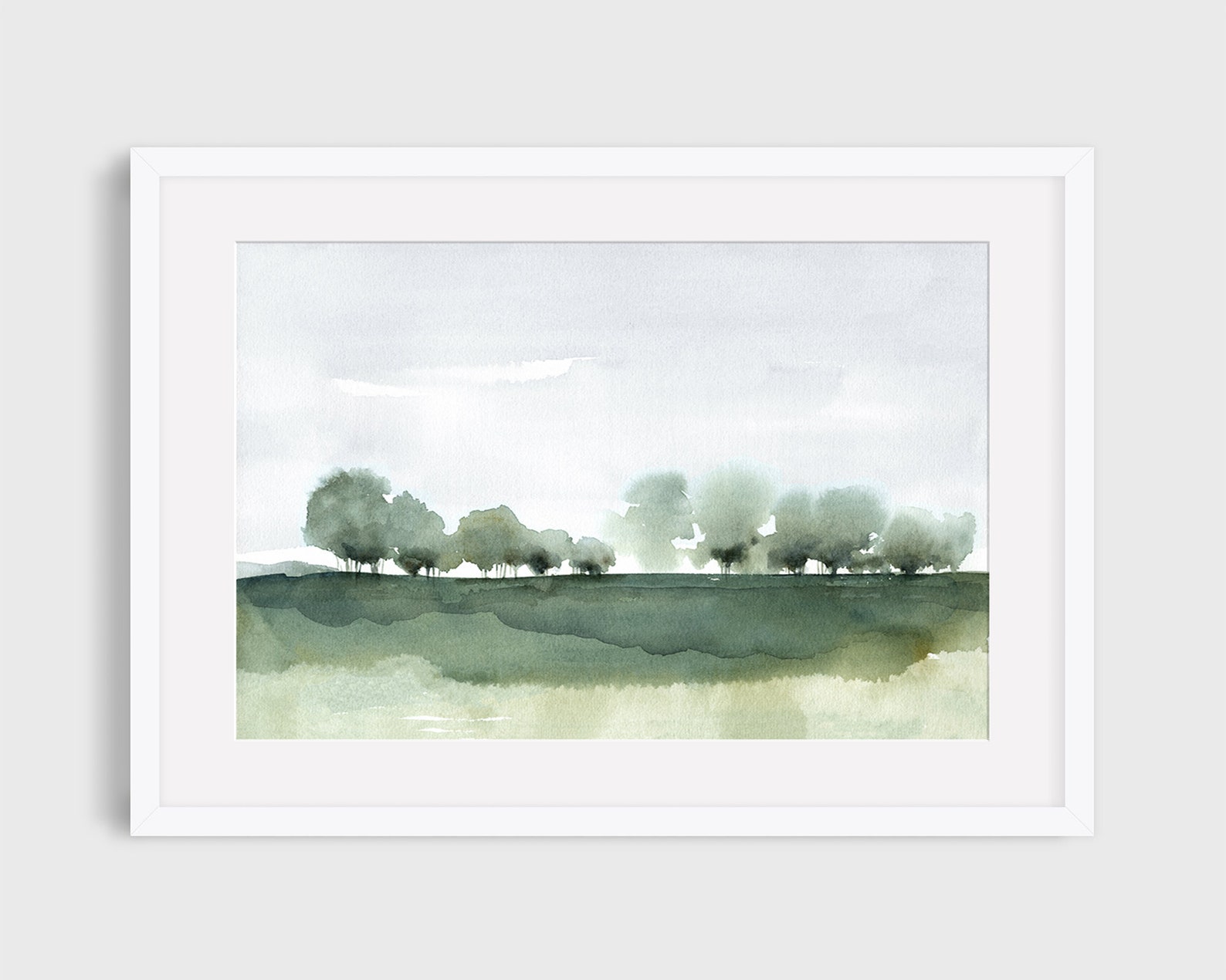 Tree Landscape Print Printable Wall Art Minimal Abstract Etsy