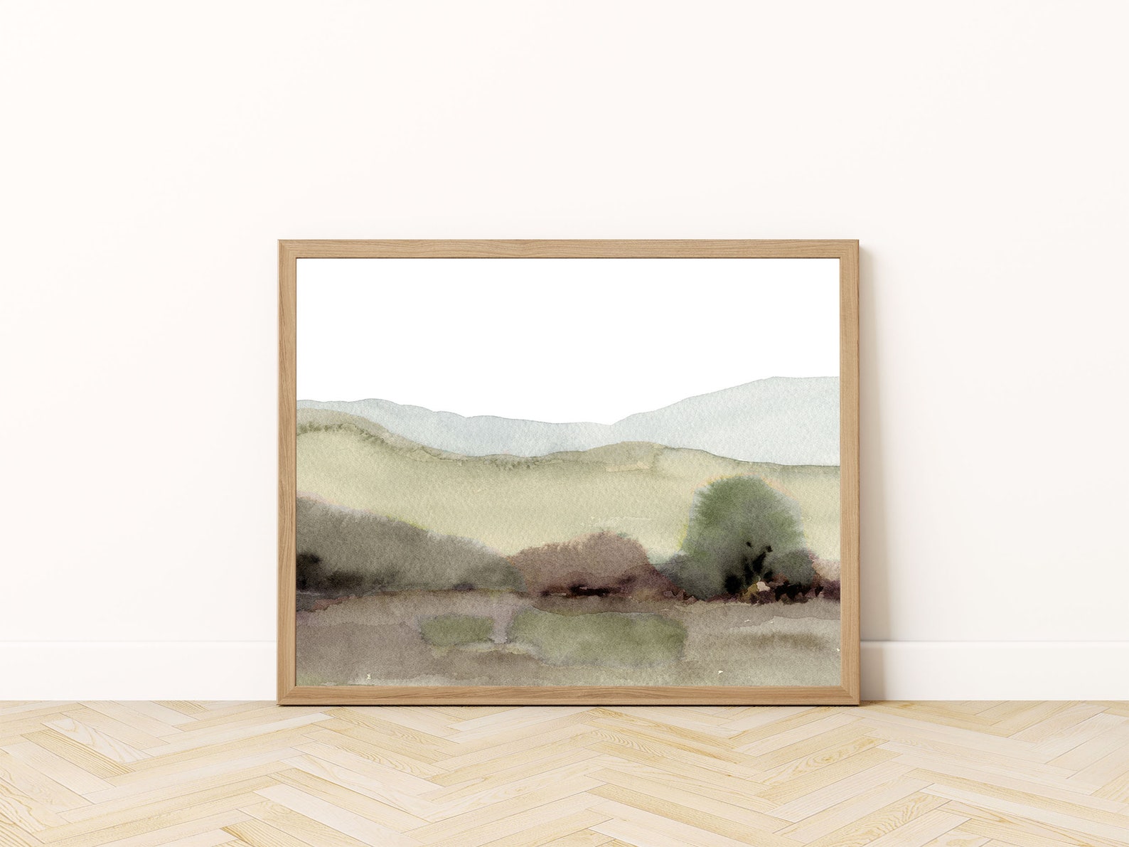 Neutral Landscape Print Watercolor Printable Wall Art Abstract Etsy