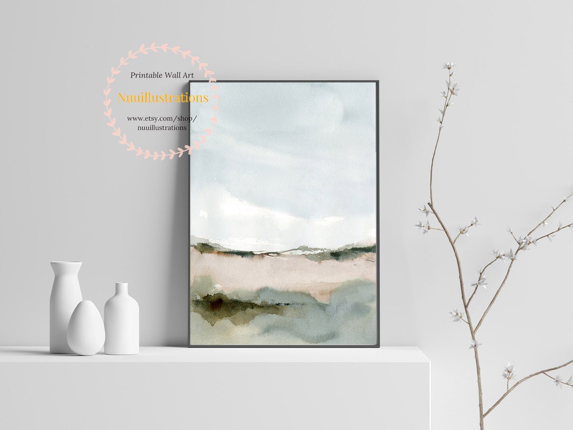 Watercolor Landscape Printable Wall Art Abstract Landscape - Etsy