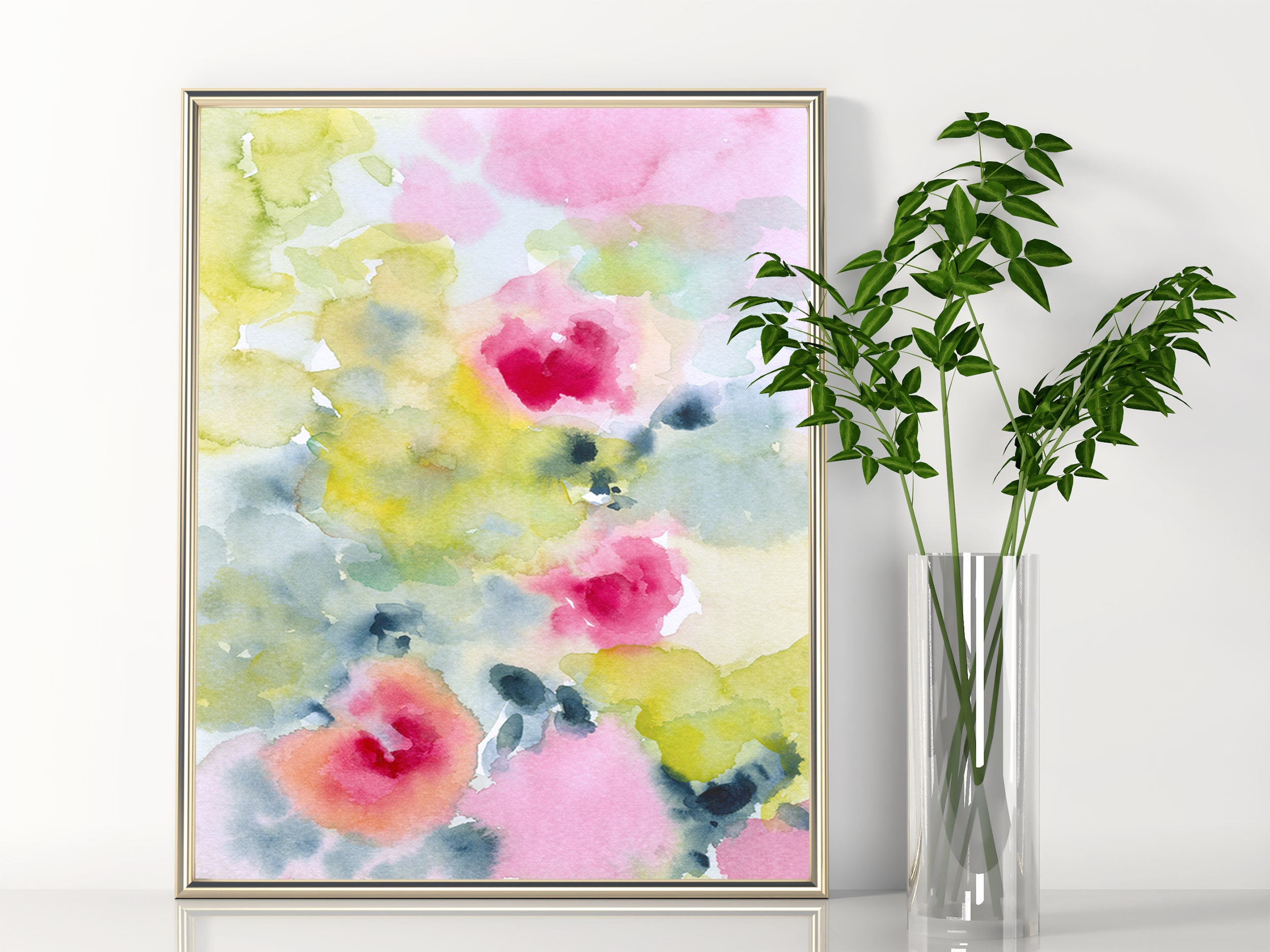 Flower Wall Art Printable Instant Download DIY Print Abstract Floral ...