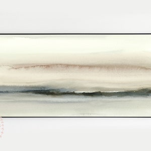 Panorámico Abstracto Paisaje Gris y Marrón Arte de pared imprimible Acuarela Impresión Digital Descargar Paisaje minimalista neutro