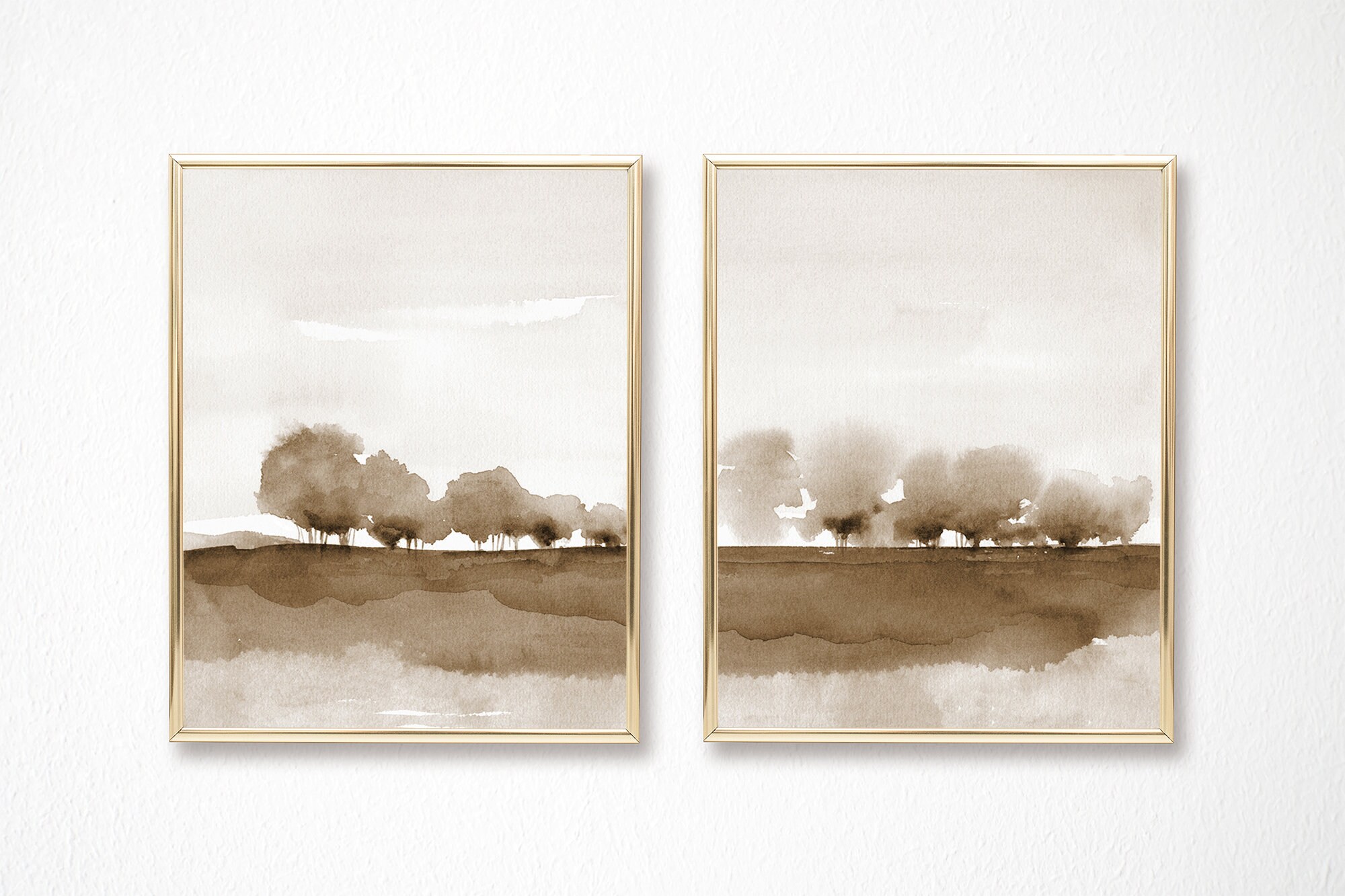 Tree Landscape Print Printable Wall Art Set Minimal Abstract Etsy