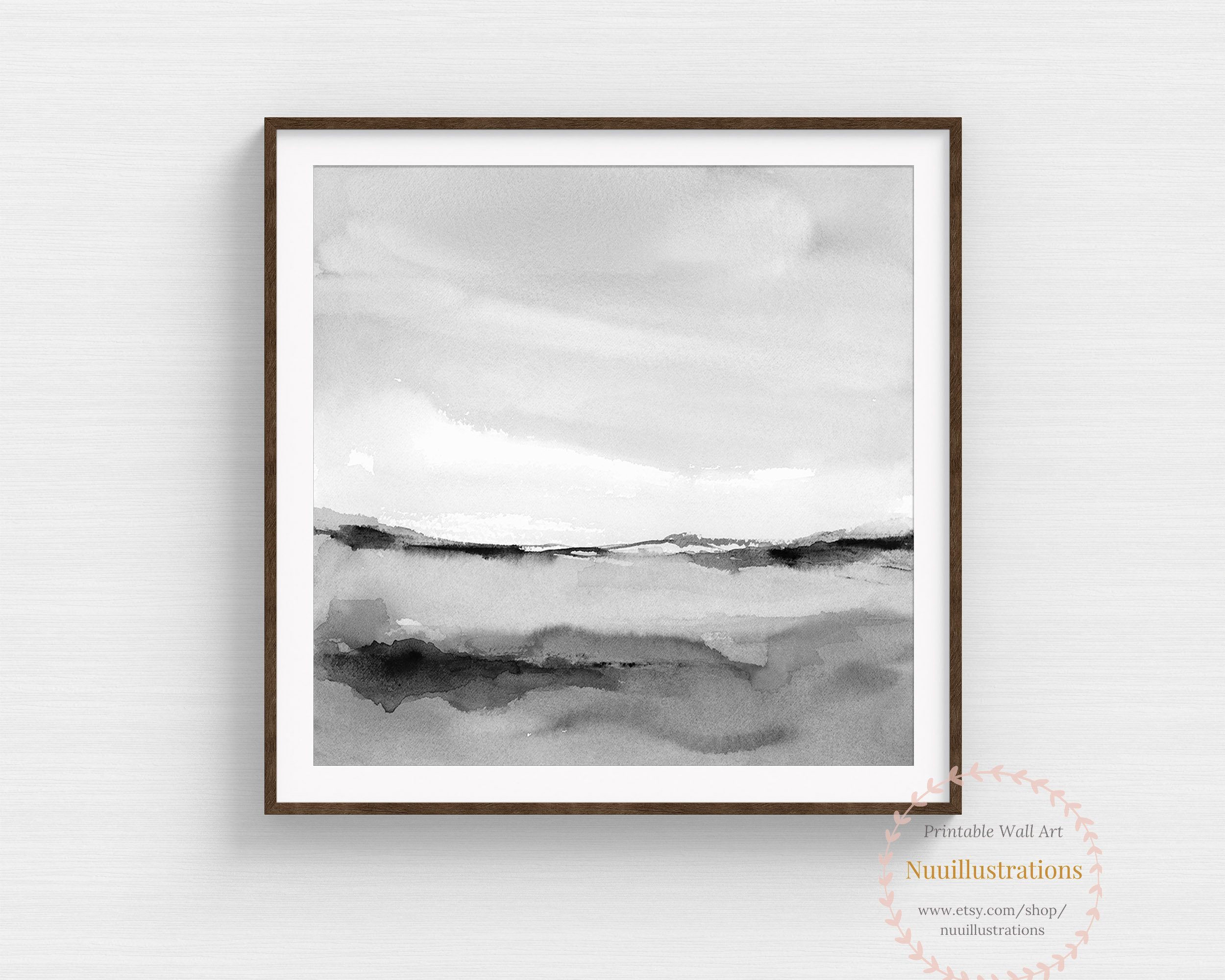 Black and White Landscape Printable Wall Art Abstract - Etsy