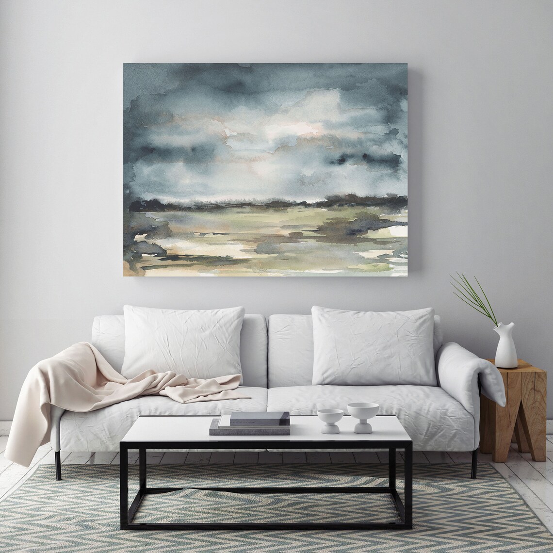 Large Abstract Neutral Landscape Wall Art Printable Instant Etsy