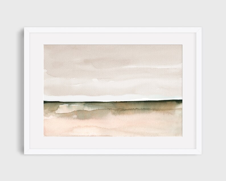Neutral Landscape Print Printable Wall Art Minimal Abstract Landscape instant Download DIY Print Watercolor Painting Neutral Brown Blush image 4