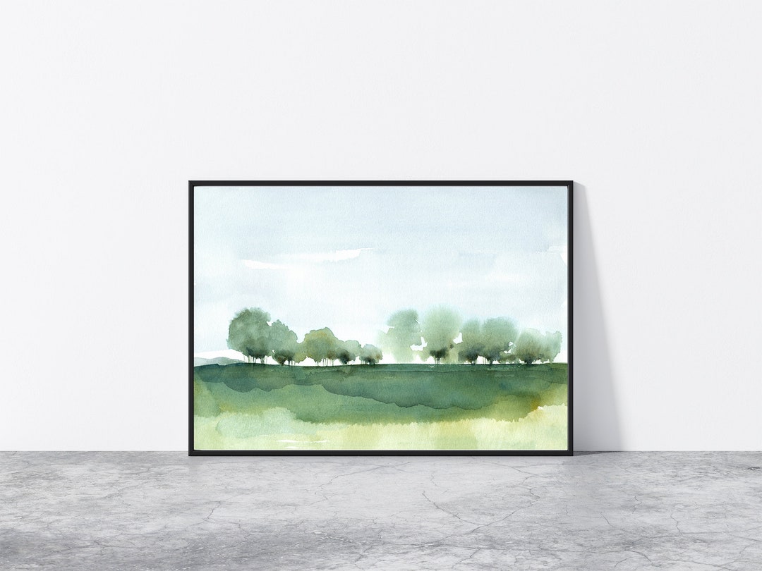 Tree Landscape Print Printable Wall Art Minimal Abstract Instant ...