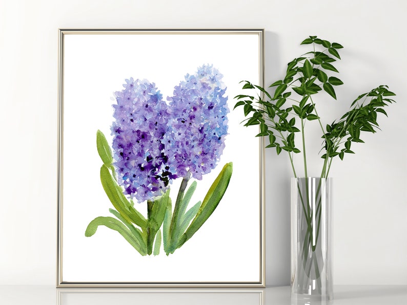 Purple Flower Art Print Hyacinth Instant Download DIY Etsy