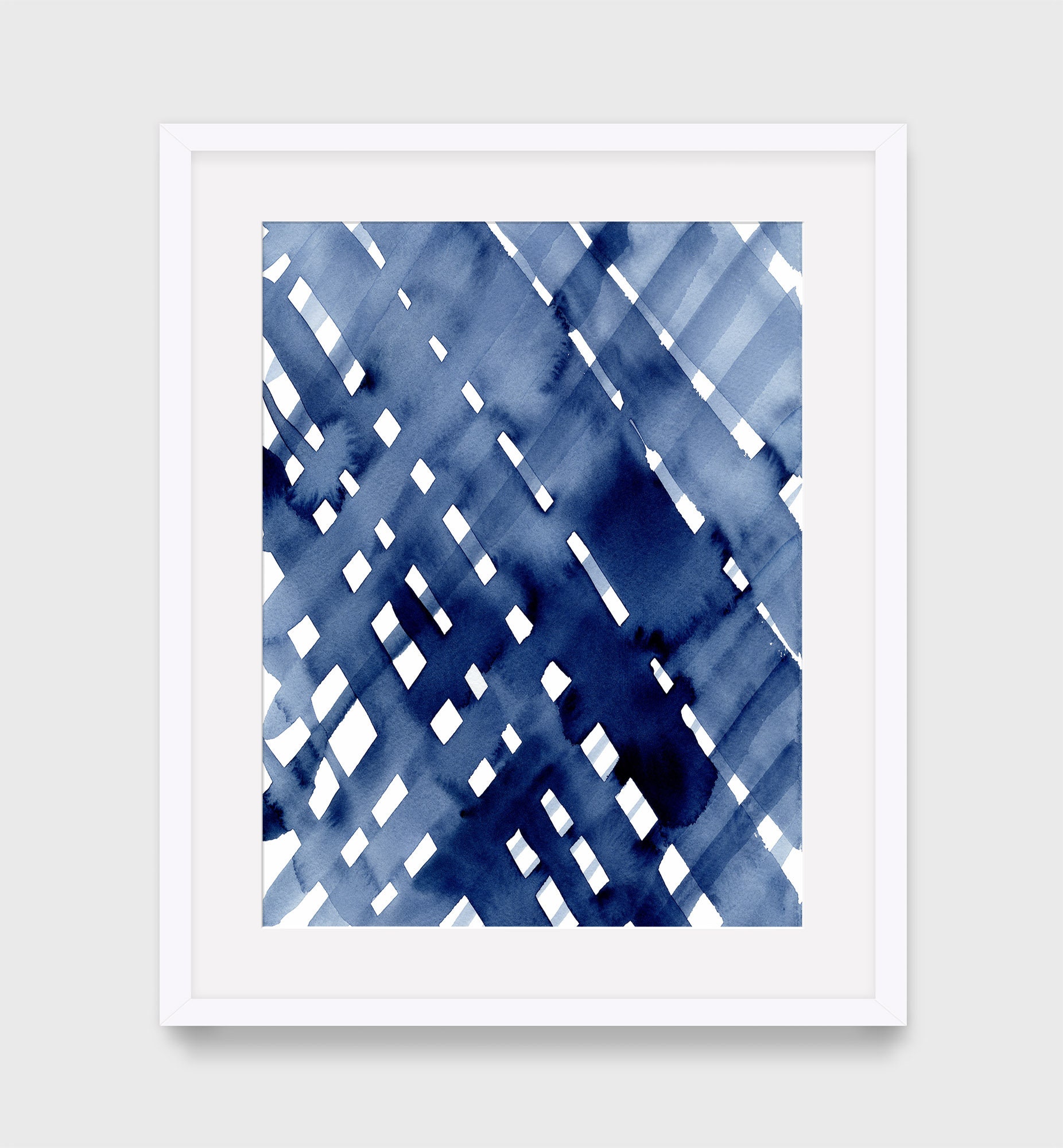 Abstract Blue Watercolor Wall Art DIY Print Indigo Navy Blue Etsy