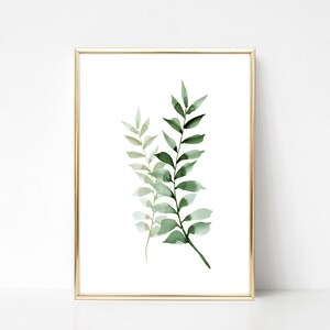 Green Leaf Print Leaves Printable Botanical Wall Art - Etsy