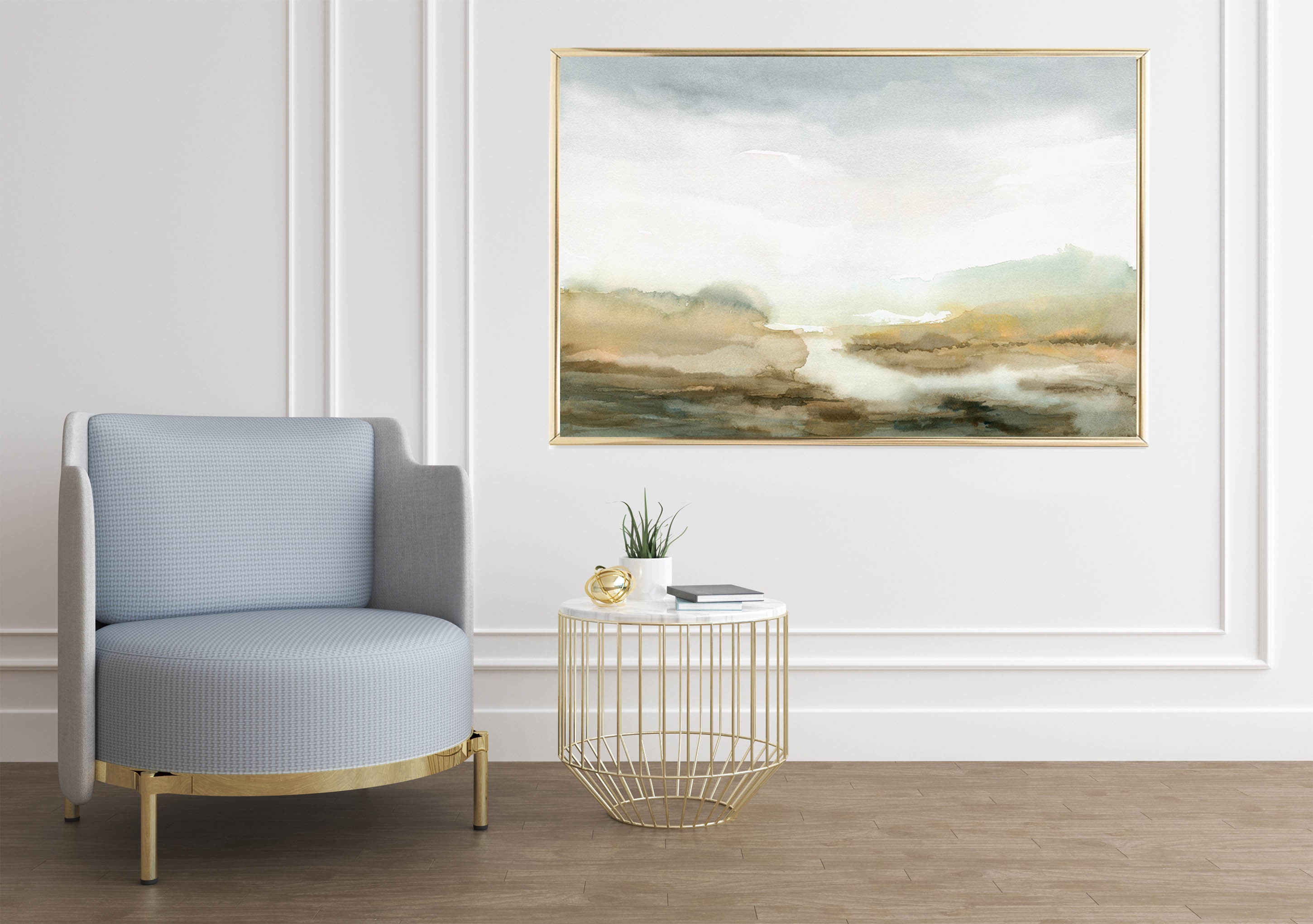 Large Abstract Neutral Landscape Printable Wall Art Etsy